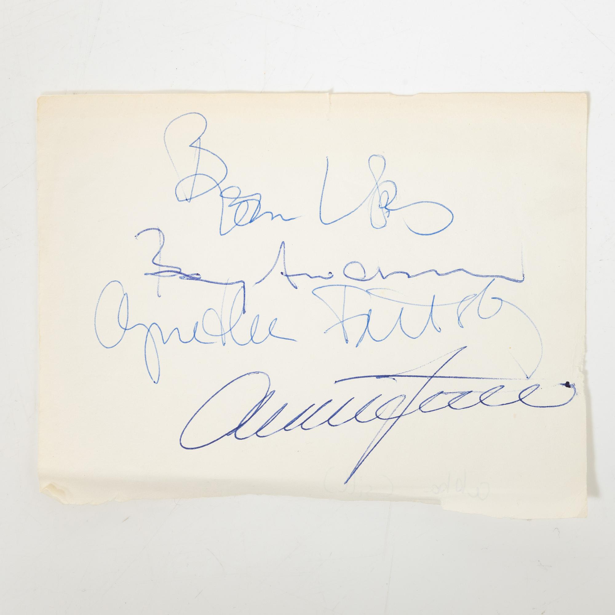 Autographs, "Abba", Folkets Park, Borlänge, 1973.