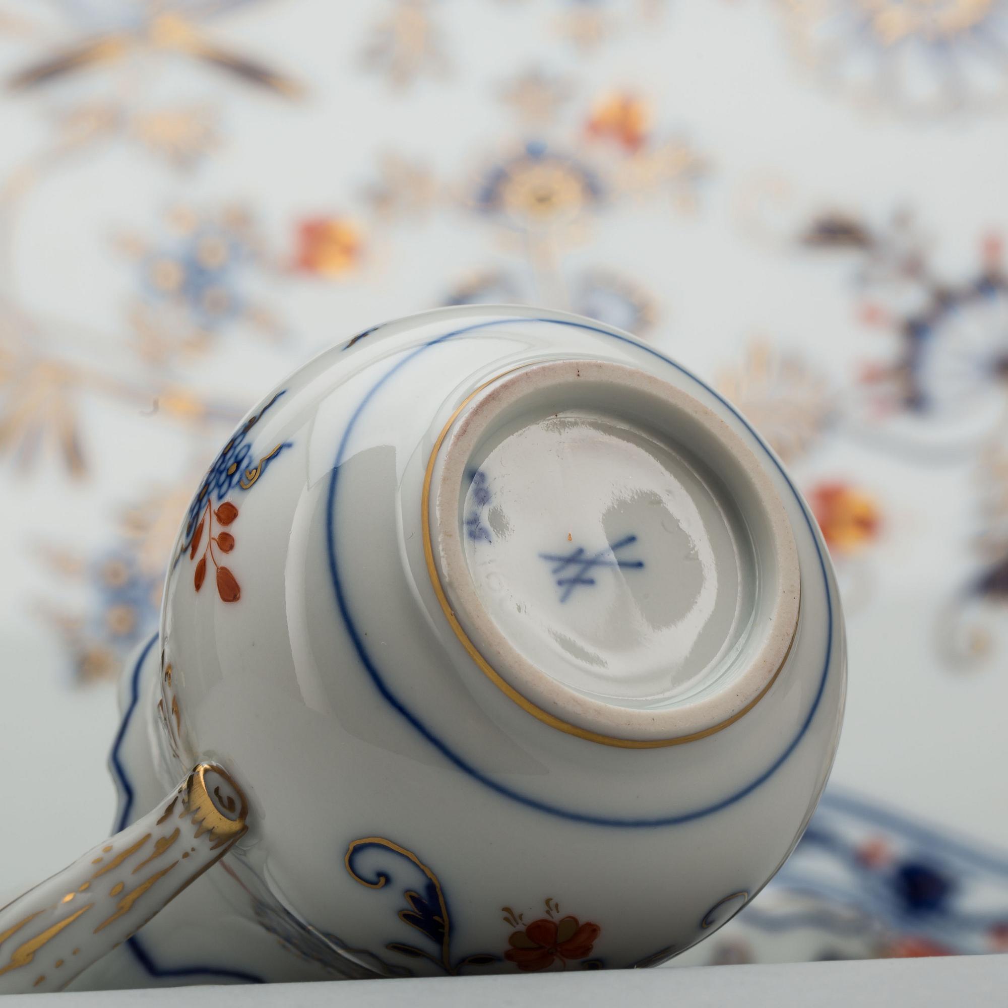 KAFFESERVIS, 9 delar, porslin, Meissen.