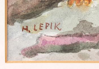 HUGO LEPIK, akvarell, sign.