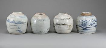 BOJANER, 4 st, porslin, Kina, 1800-tal.
