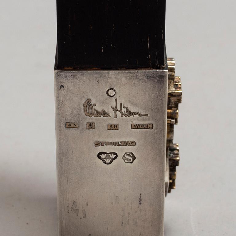 WIWEN NILSSON, sigillstämpel, sterling silver och ebenholts, Lund 1951.