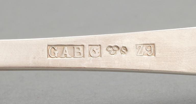 BESTICKUPPSÄTTNING, 43 delar, silver, "Rosenholm", GAB, 1960-70-tal. Tot ca 1680 gram.