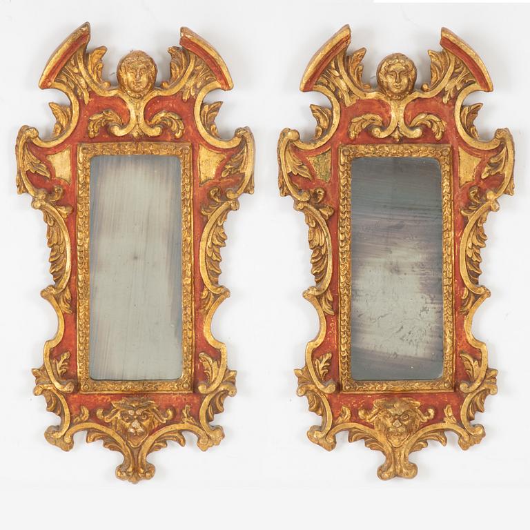 Mirrors, a pair, Baroque style, circa 1900.