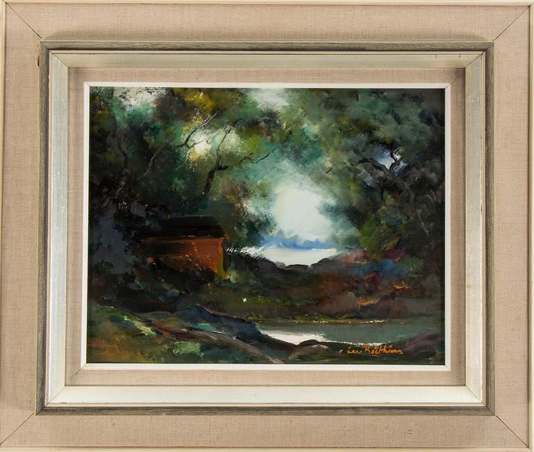 LARS BOËTHIUS, oil painting on board. Signed.