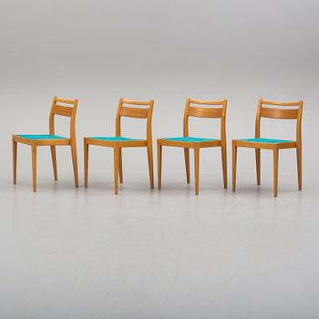 a set of four chairs by Axel Larsson for Gemla, second part of the 20th century.