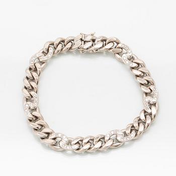 Armband pansarlänk 18K vitguld och briljanter ca 0,72 ct Hellströms guld 2003.