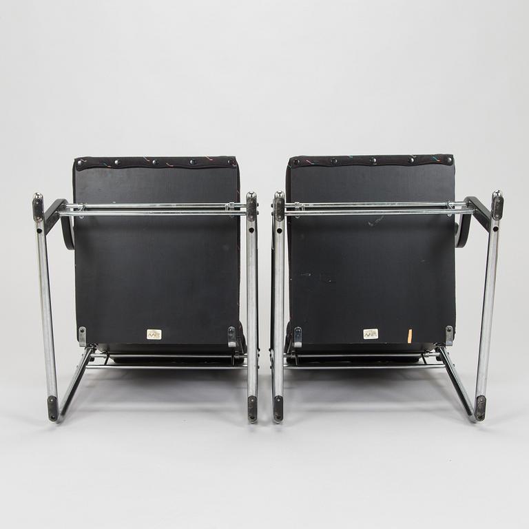 Yrjö Kukkapuro, A pair of 1980s 'Experiment' open armchairs for Avarte, Finland.