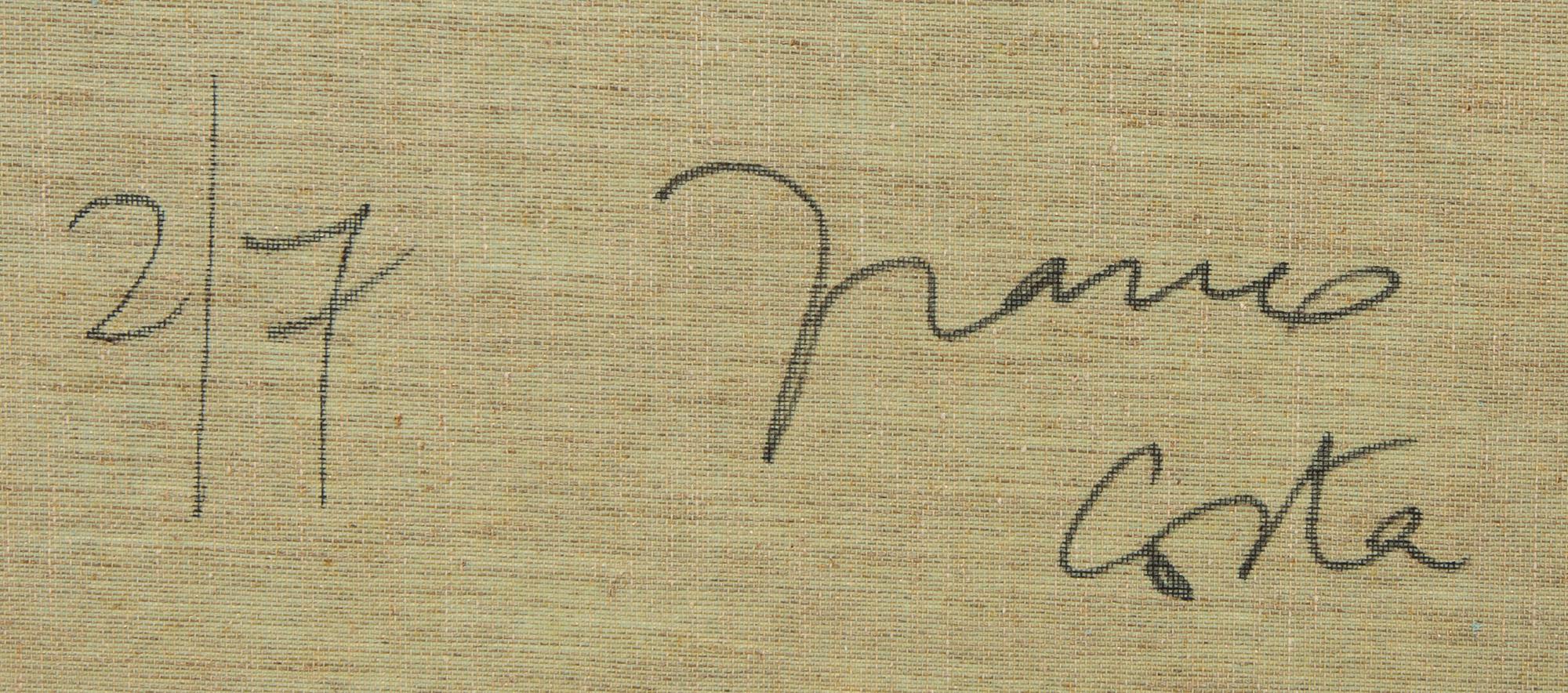 Franco Costa, an mixed media on canvas, signed a tergo 2/7.