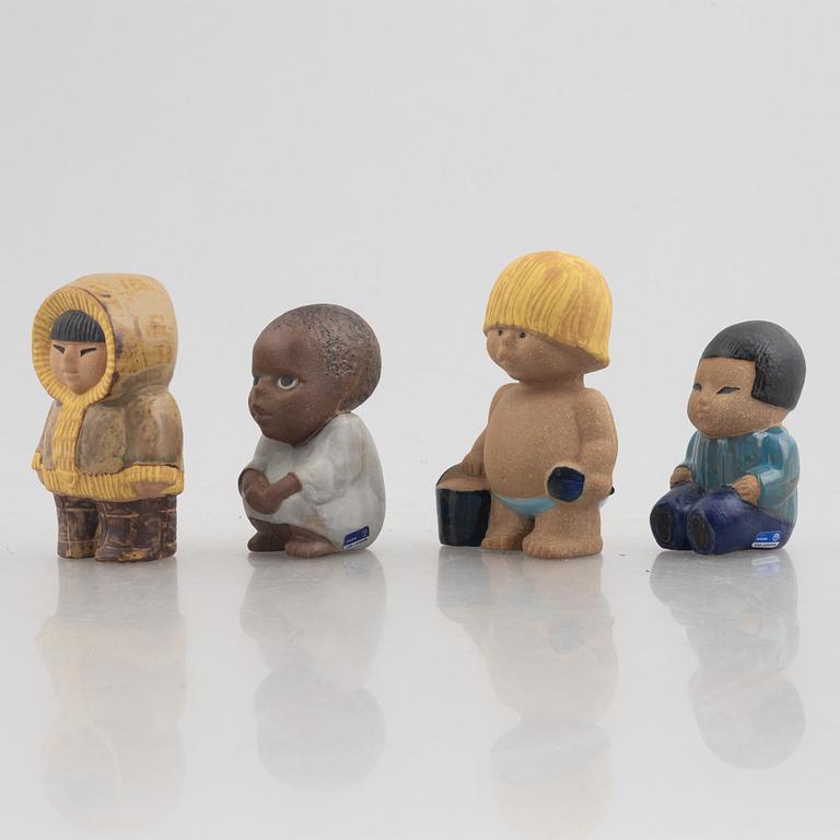 Lisa Larson, a set of eight stoneware figurines, Gustavsberg.