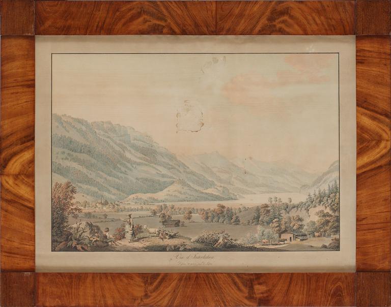 Daniel Lafond, "Vûe des environs de Thoun"; "Le Glacier inferieur du Grindelwald & le Mont Eiger"; Vue d'Interlaken"; "Le Glacier superiuer du Grindelwald & le Mont Wetterhorn" (4).