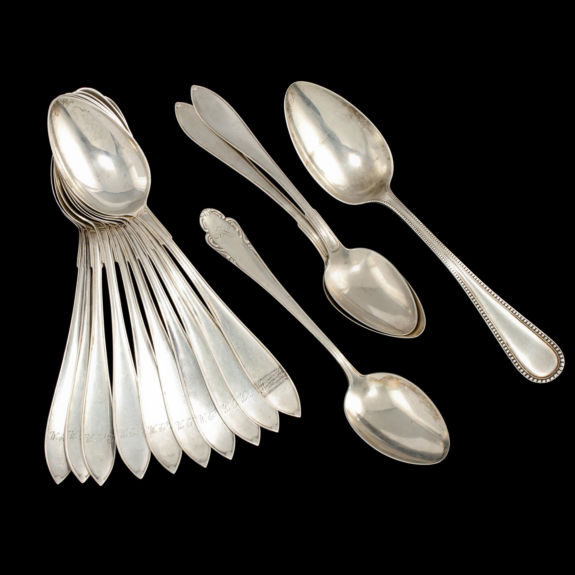 SKEDAR, 14 st, silver, Sverige, 1900-talets första hälft. Vikt 610 g.