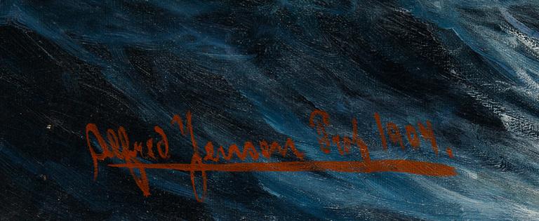 Alfred Jensen, olja på duk, signerad och daterad 1904.