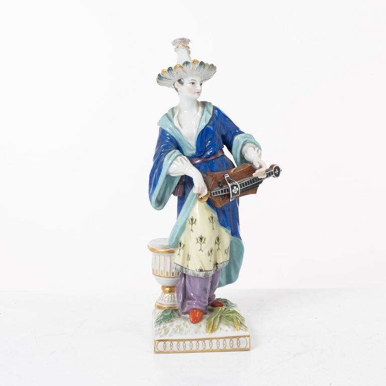 Six porcelain figurines, Meissen, Berlin and Vienna.