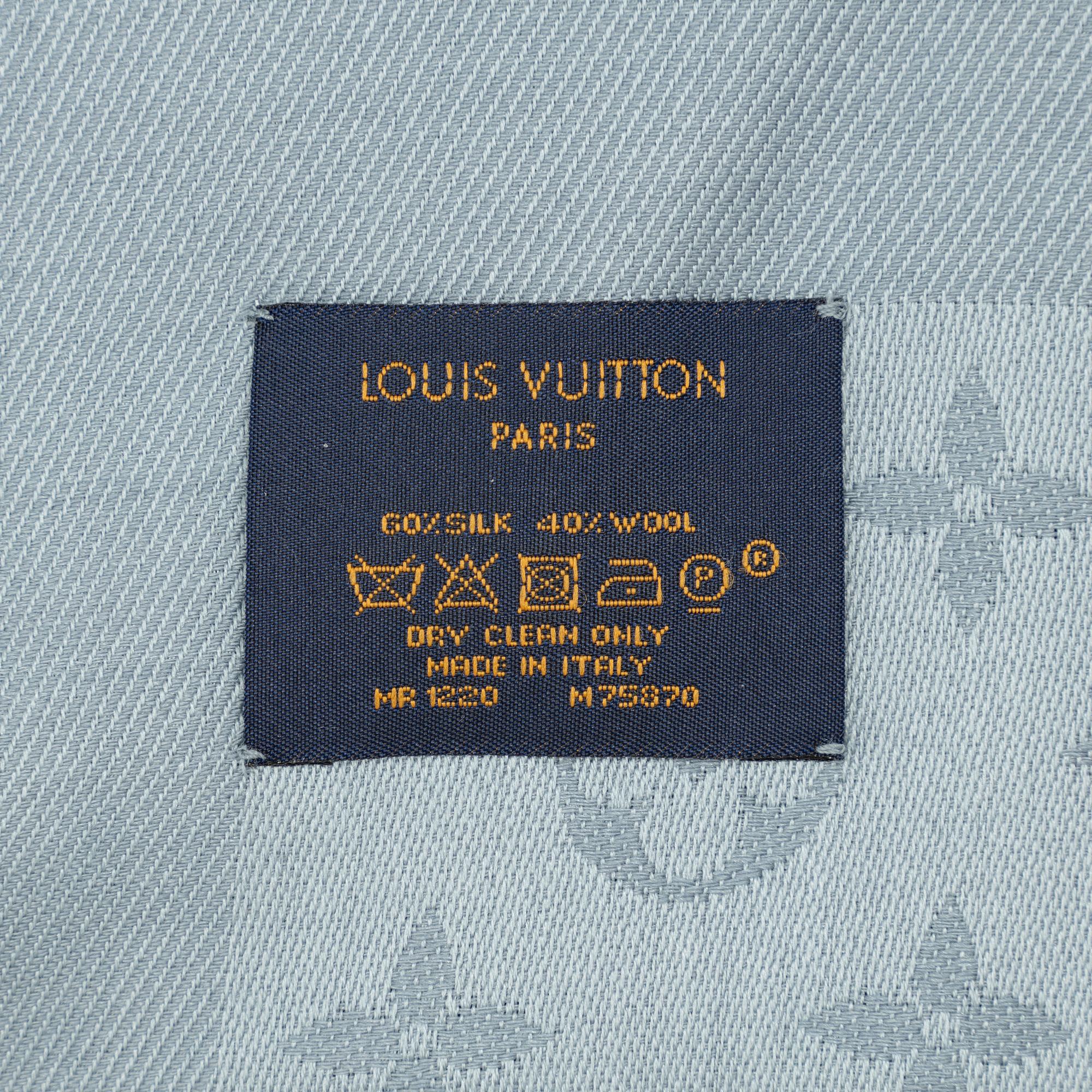 Louis Vuitton, a monogram silk and wool mix shawl.