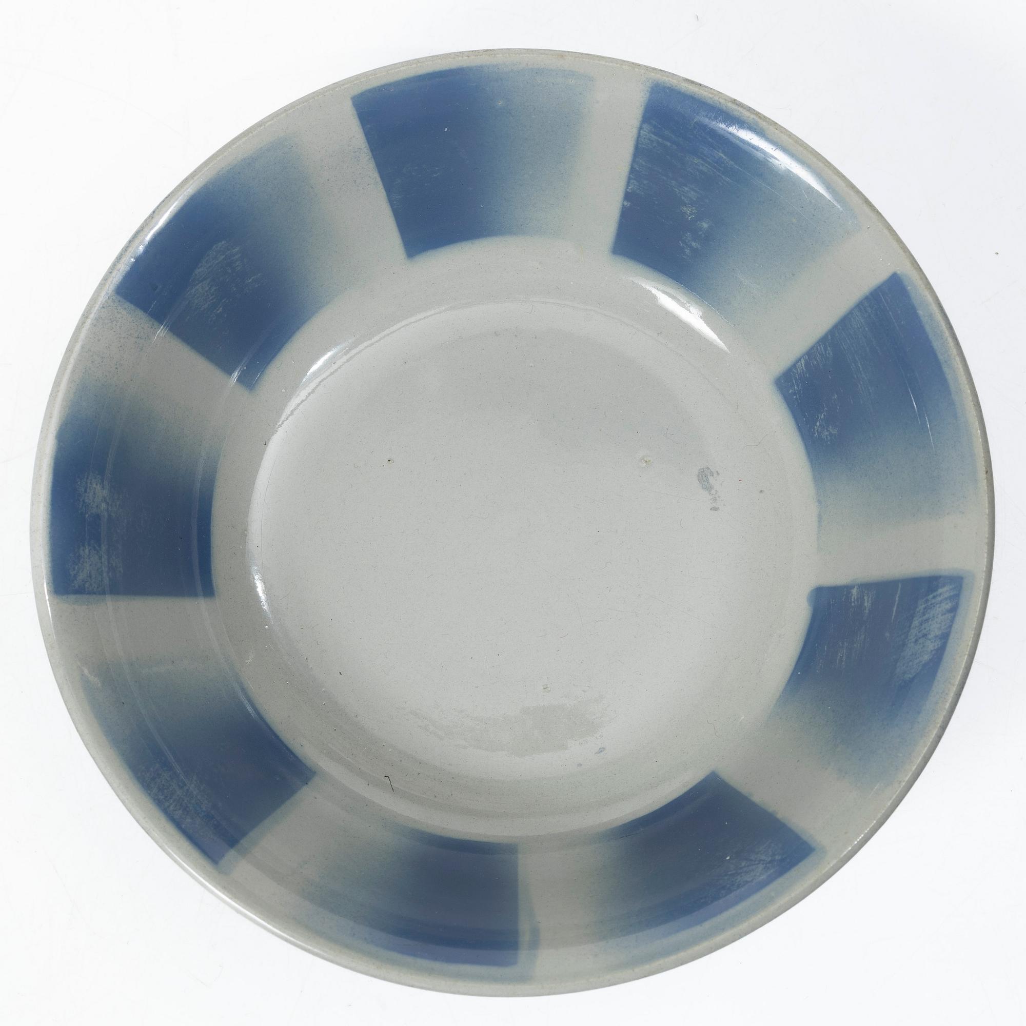Wilhelm Kåge, Five test plates, porcelain and stoneware, Gustavsberg, 1920s-50s.
