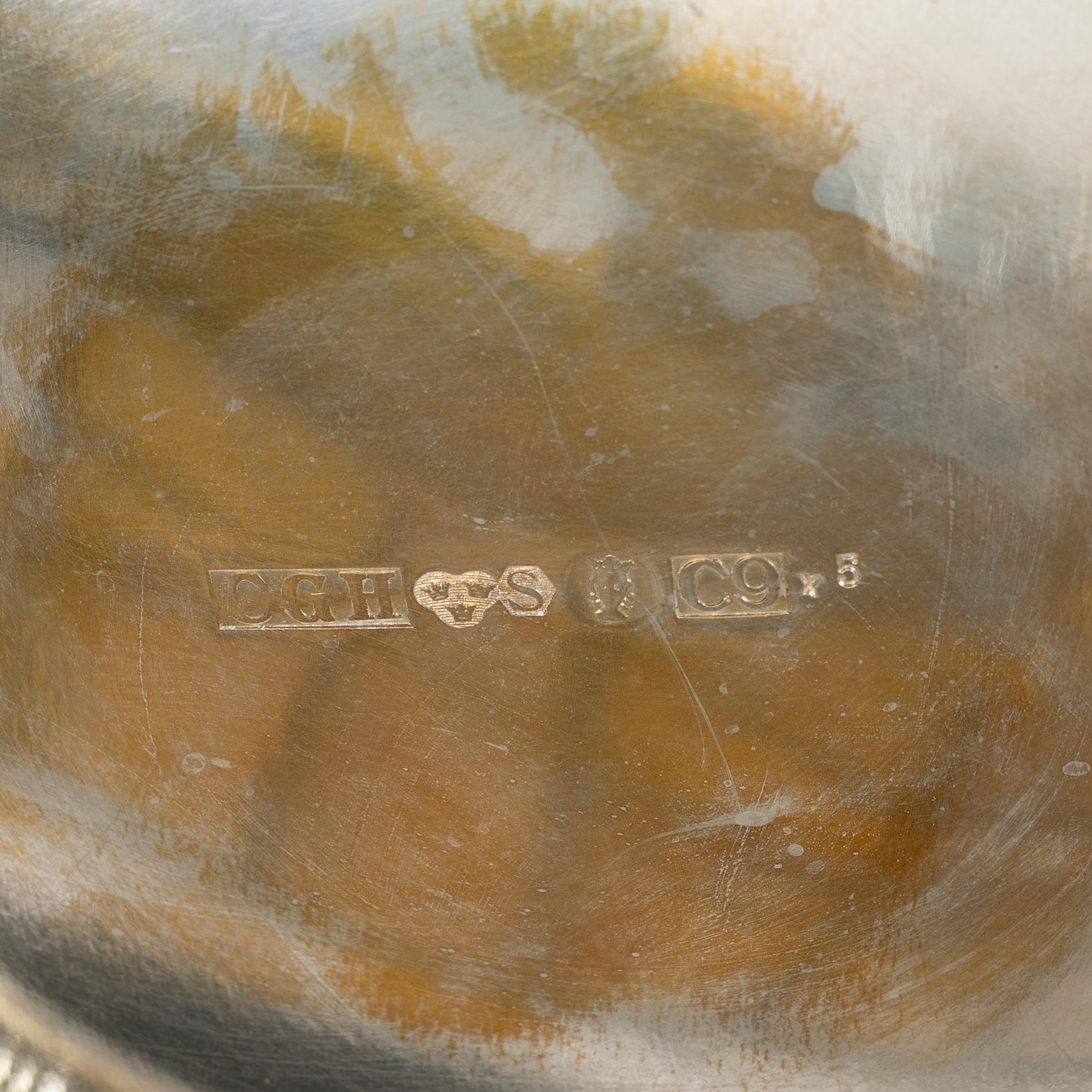 C.G. Hallberg, a silver jar with lid, Stockholm, Sweden 1953.