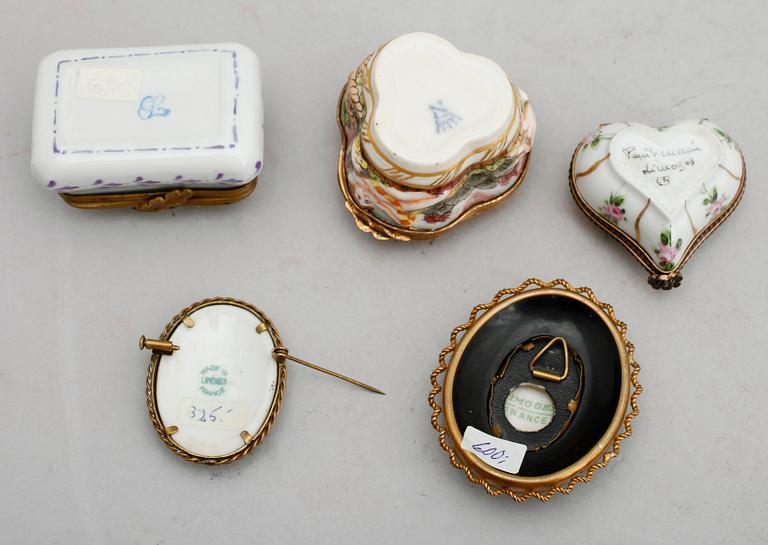 SAMLING, dosor, brosch och miniatyr, 1800-/1900-tal.
