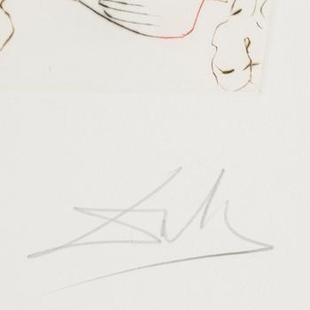 SALVADOR DALÍ, Coulor-printed drypoint etchings, signed 86/250.