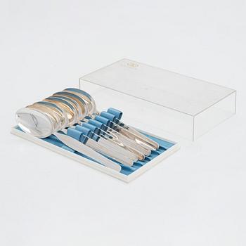 Tapio Wirkkala, bestickuppsättning, 19 dlr, silver, "Tapio", Kultakeskus, Tavastehus 1980-tal.