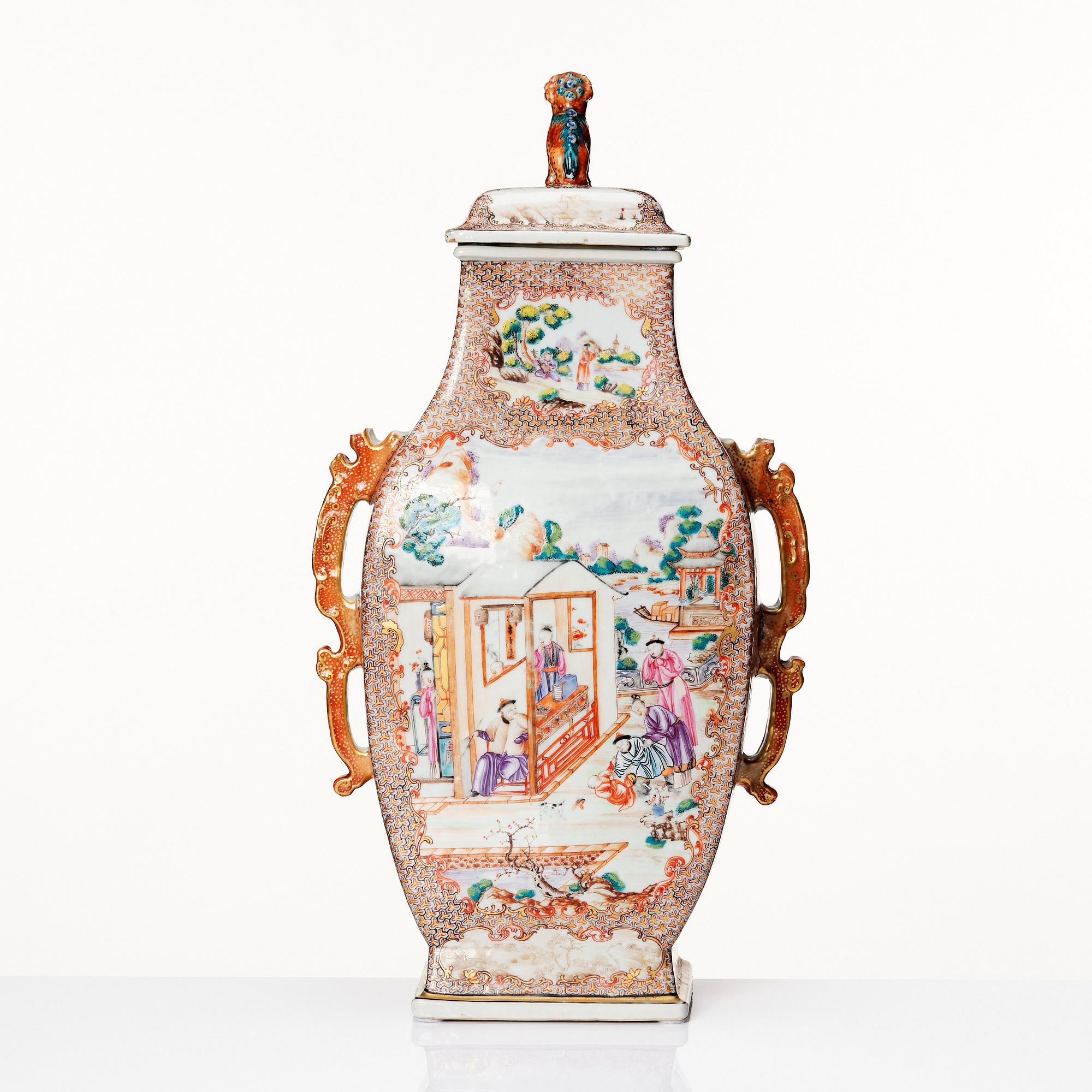 A large famille rose 'Rockefeller-pattern' vase with cover, Qing dynasty, Qianlong (1736-95).