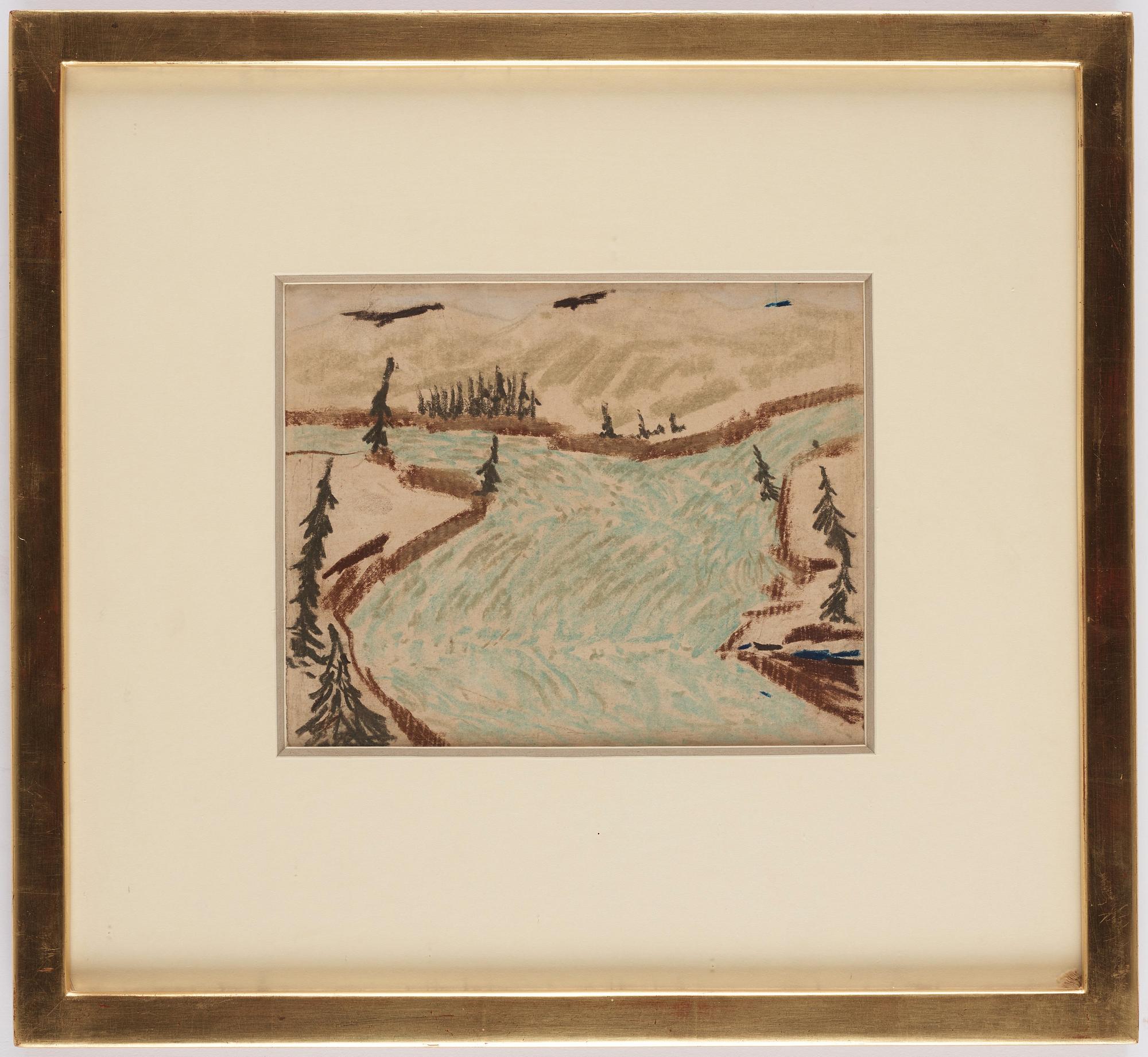 Carl Fredrik Hill, Alplandskap med flod.