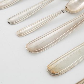 An 68-piece Danish silver cutlery, mostly W&SS Horsens, 20th Century.