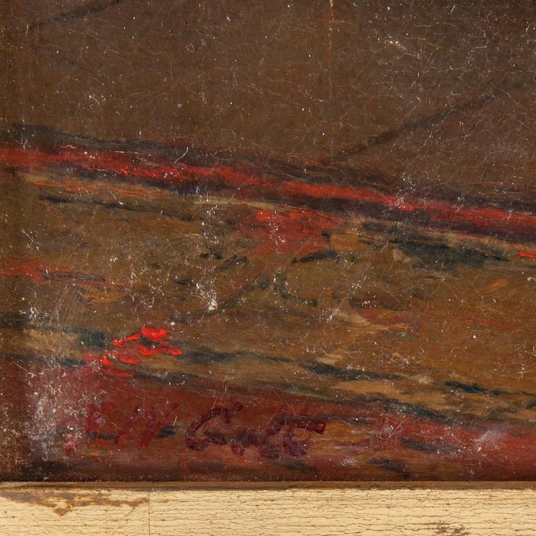 OKÄND KONSTNÄR, olja på duk, otydligt signerad JW Golt?, sent 1800-tal.