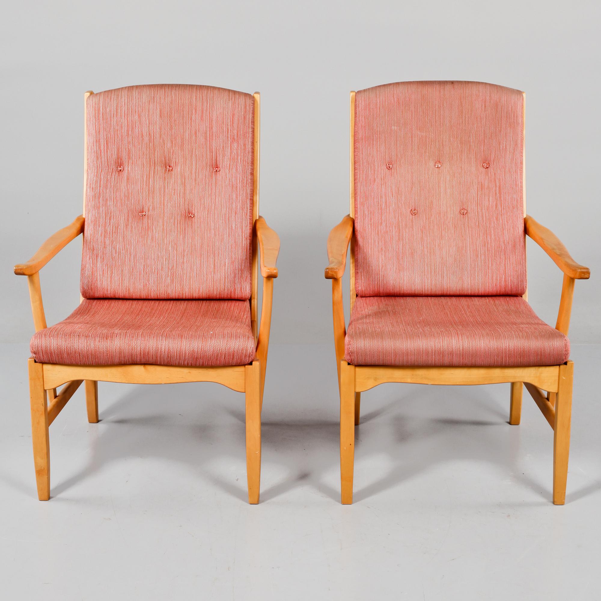 KARMSTOLAR, ett par, "Ulfåsa", Carl Malmsten, 1900-talets mitt.