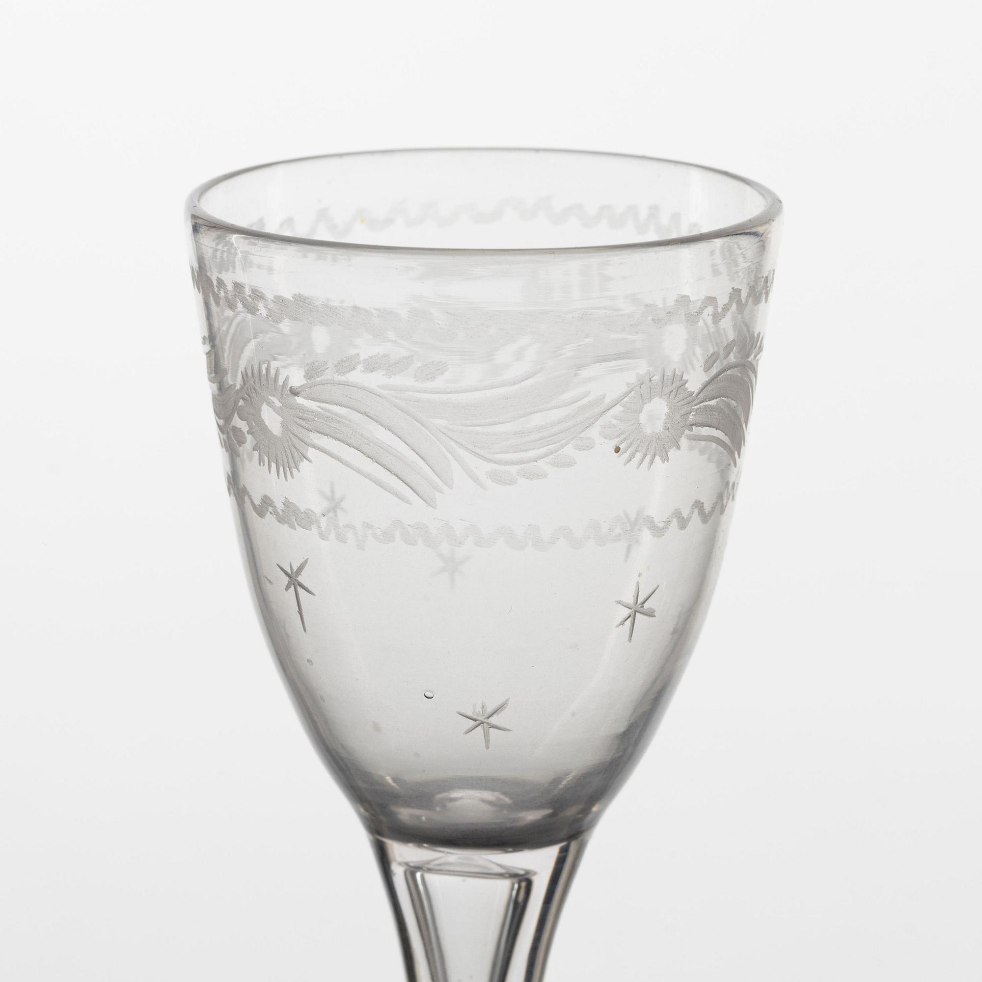 Spetsglas, ett par, Sverige, omkring år 1800.