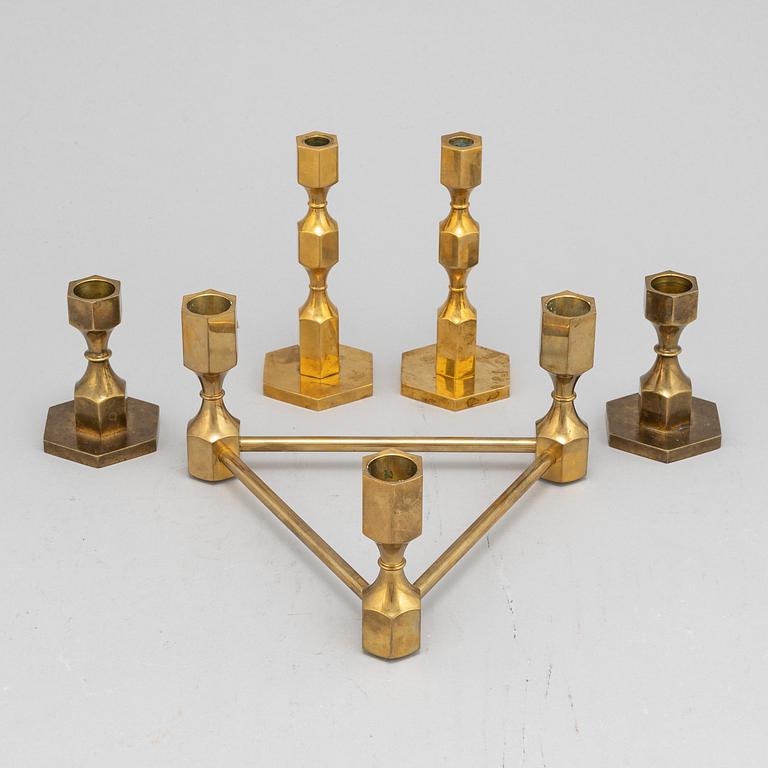 Lars Bergsten, a set of five brass candlesticks from Gusum.