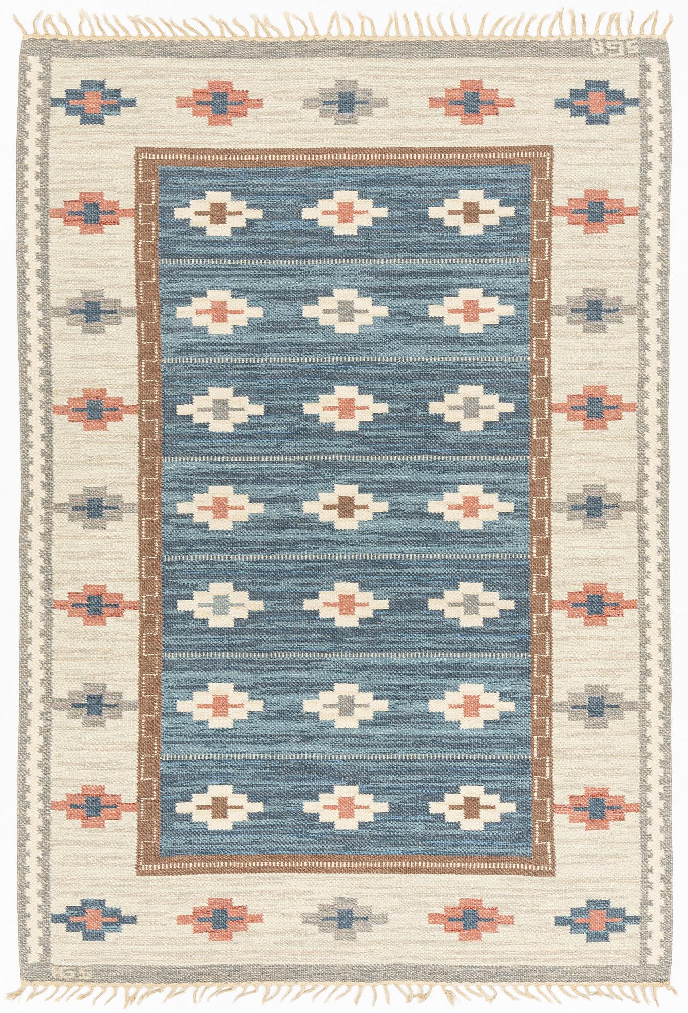 Anna-Greta Sjöqvist, matta, rölakan, ca 253 x 175 cm, signerad AGS.