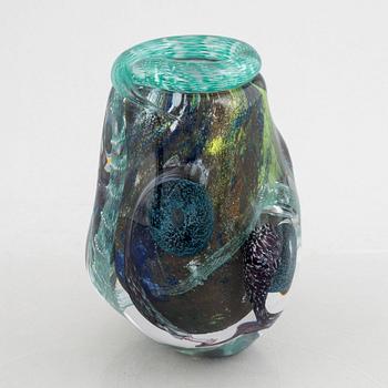 Monica Backström, a unique glass vase, 'Ocean Garden'. Kosta Boda.