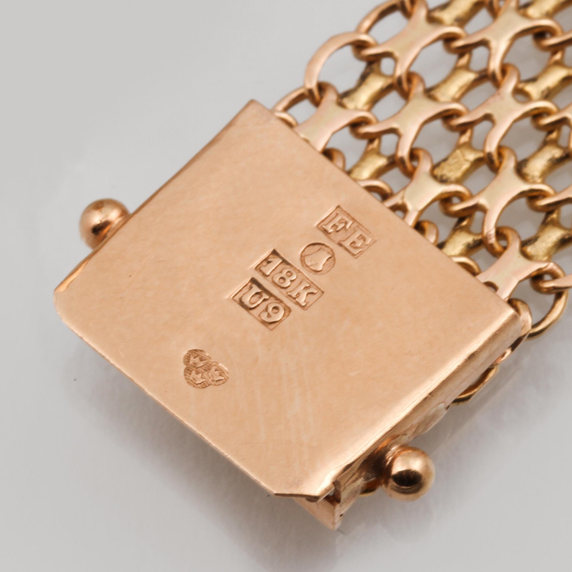 ARMLÄNK, 18K guld, Esto, Stockholm, 1970. Vikt 20,0 gram.