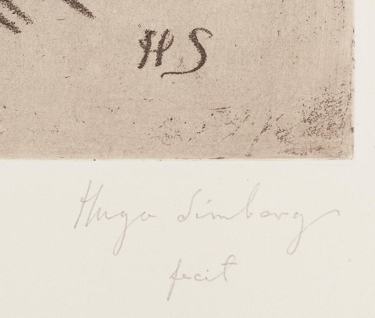 Hugo Simberg, mjukgrundsetsning, plåtsignerad och signerad fecit med blyerts.