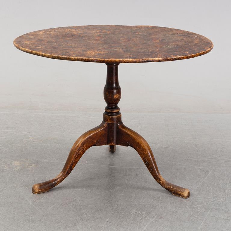 An alder and birch tilt-top table by Jacob Sjölin (Master 1767-1785).