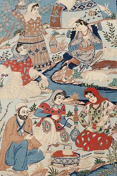 An Isfahan rug, old, 160 x 104 cm.