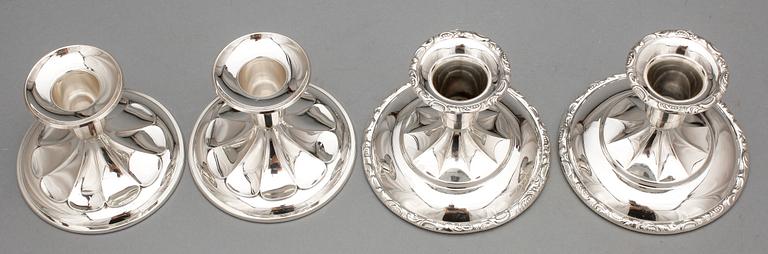 LJUSSTAKAR, 2+2 st, silver, Ceason, Göteborg, resp Norge, 1900-talets andra hälft.