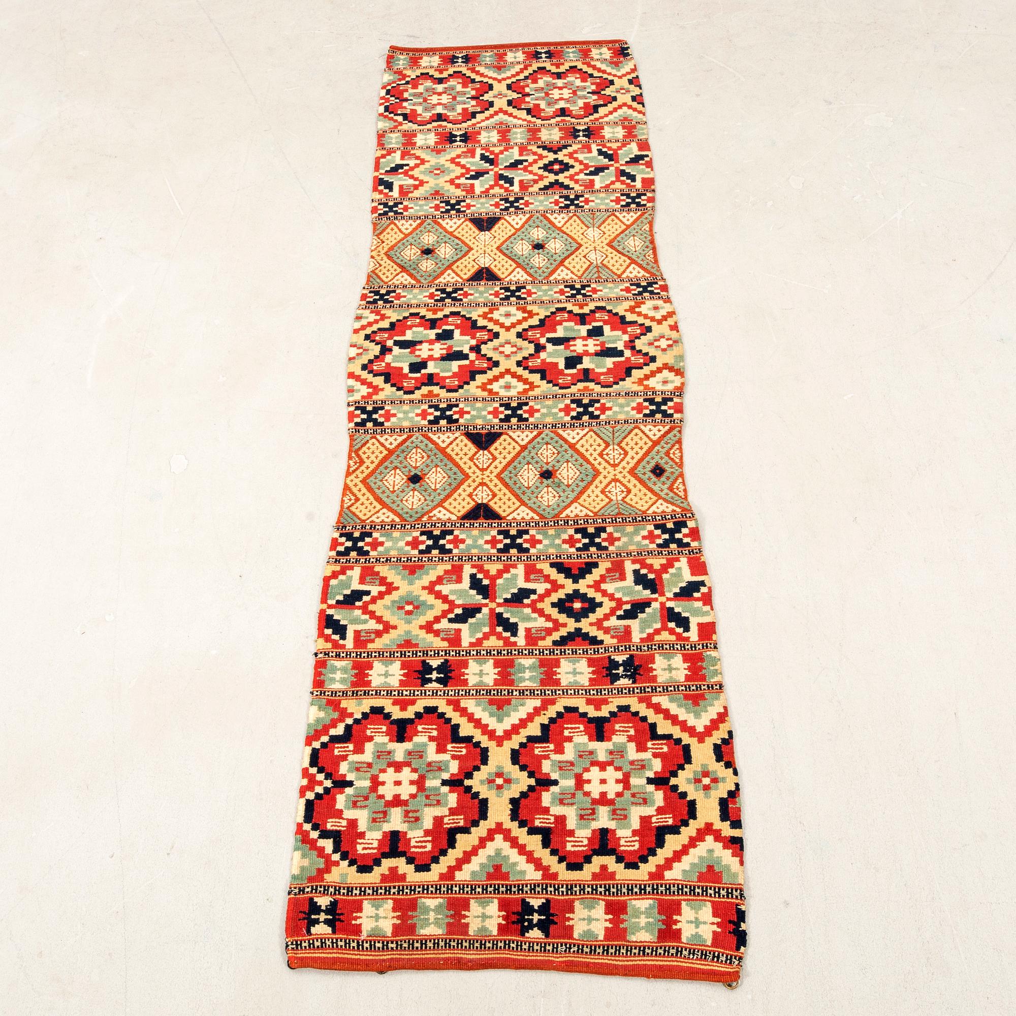 Bänkalängd Södra Skåne rölakan sent 1800-tal, ca 208x59 cm.