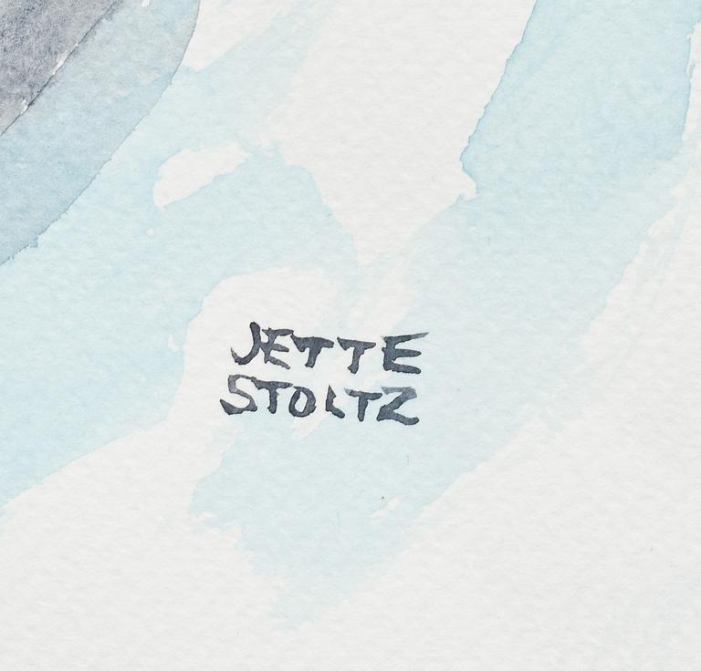 JETTE STOLTZ, akvarell, signerad.