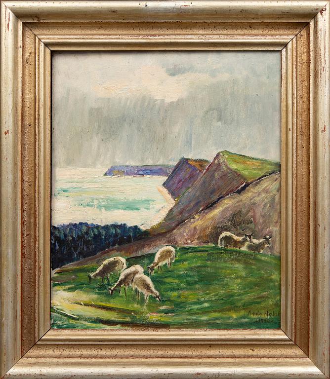 Agda Holst, oil on panel, signed.