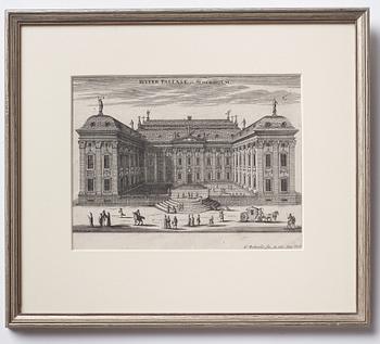 Four Swedish 19th century engravings from "Suecia Antiqua et Hodierna".