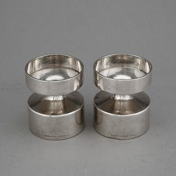LJUSSTAKAR, ett par, silver, Eric Löfman, MGAB, Uppsala, 1977.