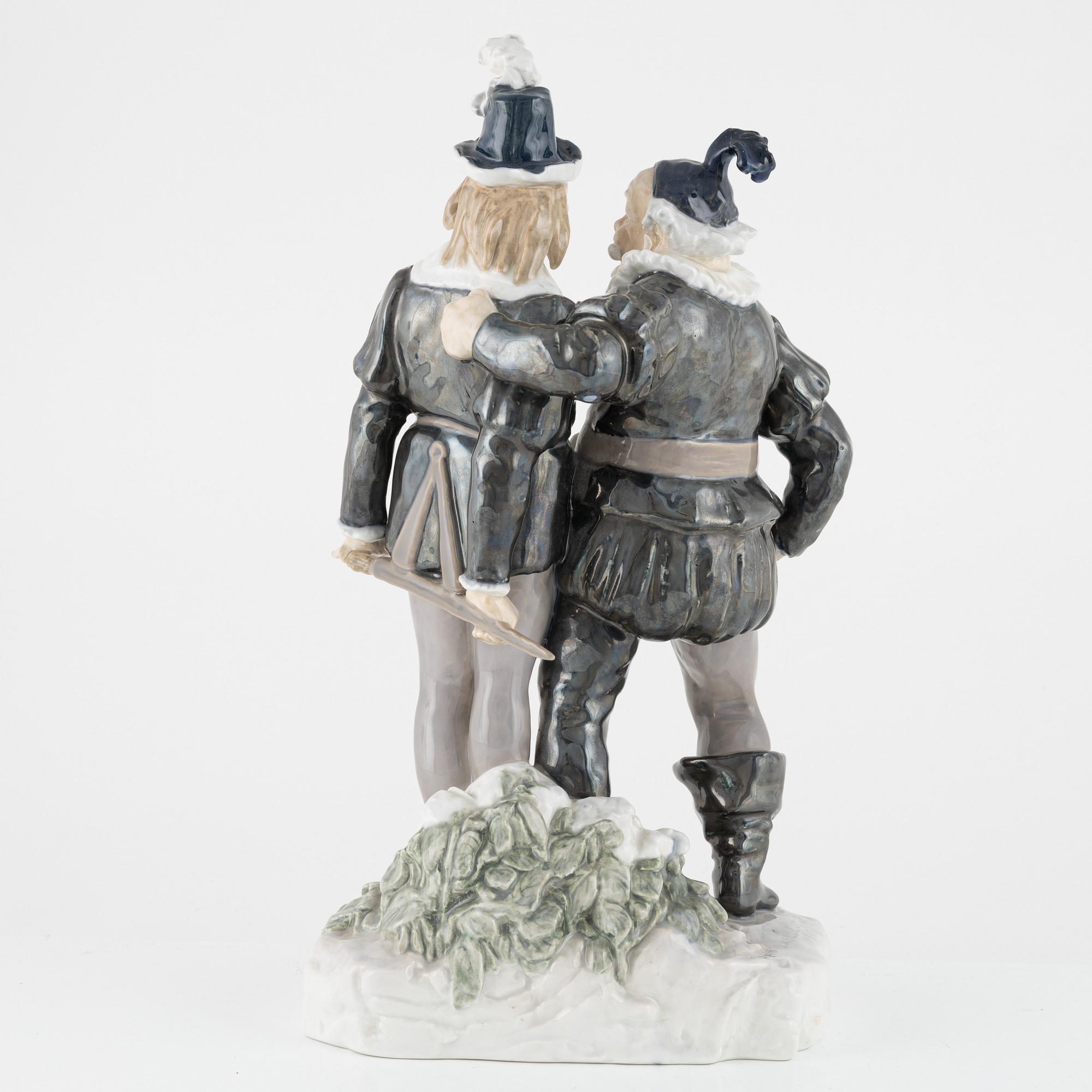 Axel Locher, a model 1731 porcelain, figurine, Bing & Grøndahl, Denmark, 1915-1947.