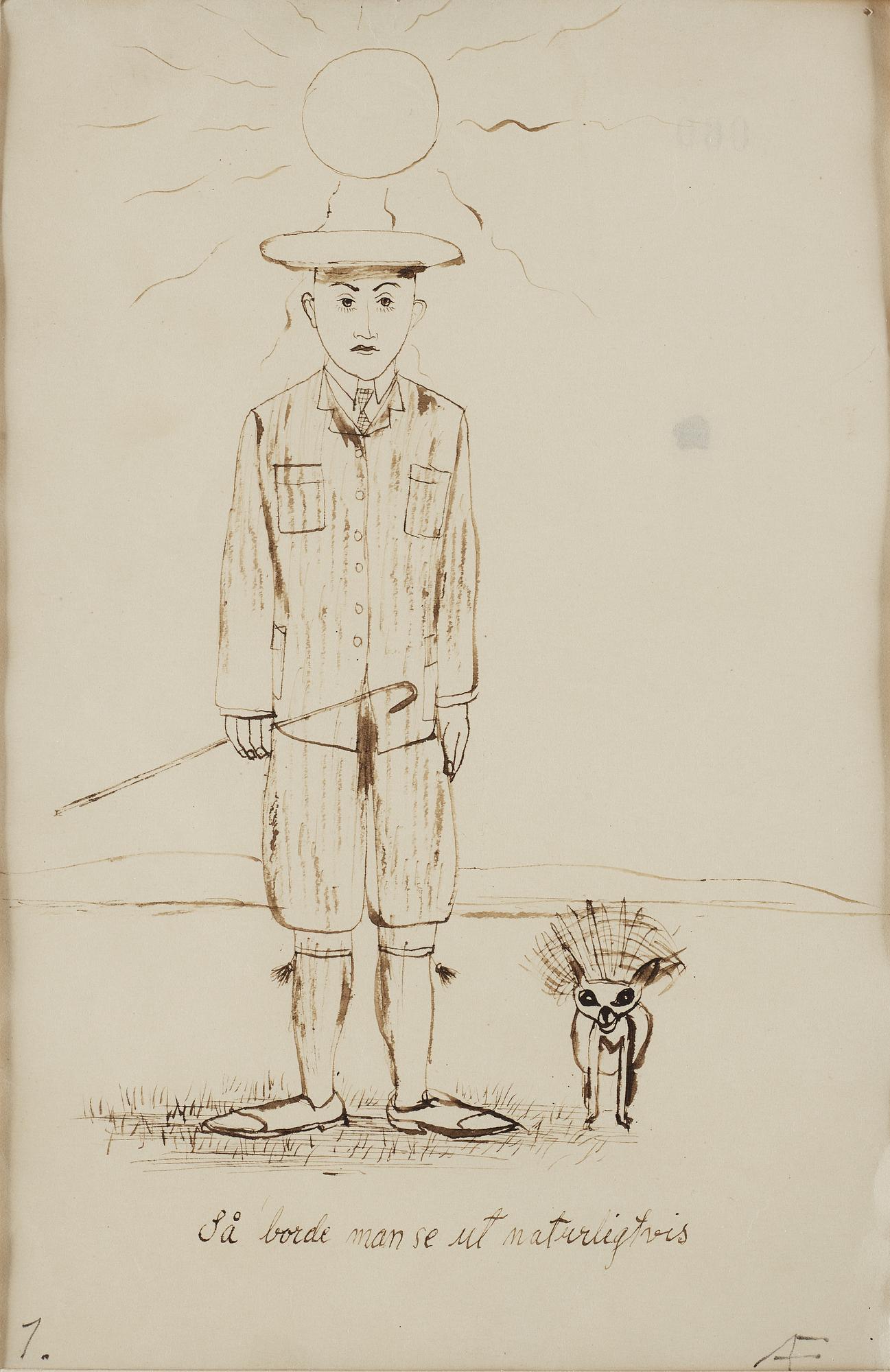 AXEL FRIDELL, tuschteckningar, 2 st, samramade, signerade med monogram AF. Utförda omkring 1929.