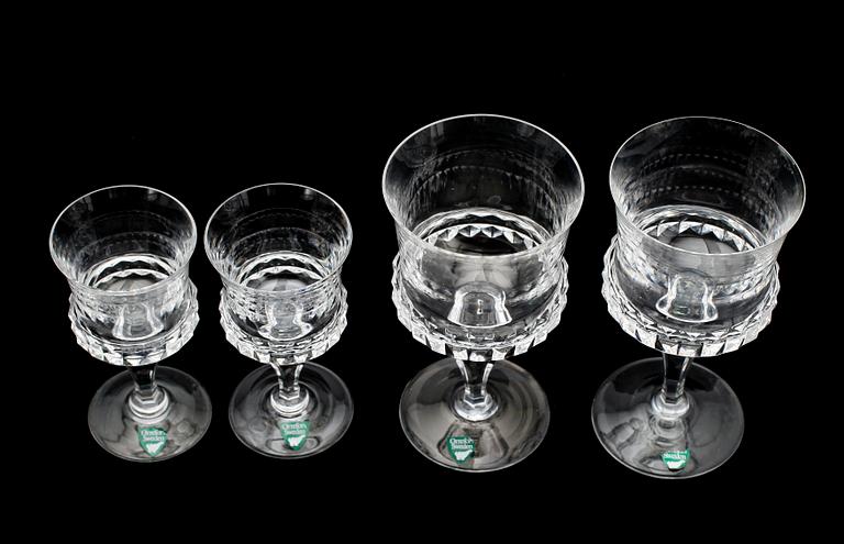 RÖDVINSGLAS, 6 st samt STARKVINSGLAS, 8 st, "Silvia", Orrefors.
