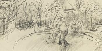 Bror Hjorth, pencil drawing.