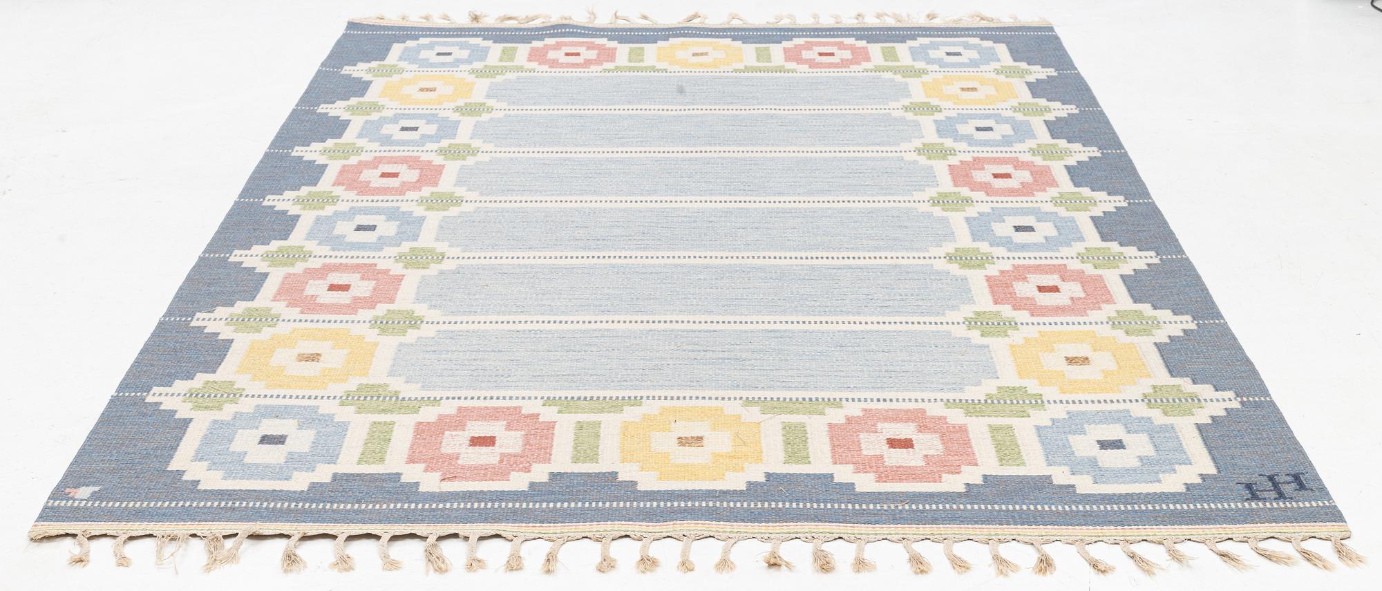 Helge Hamnert, matta, rölakan, Vävaregården Eringsboda, signerad HH, ca 308 x 202 cm.