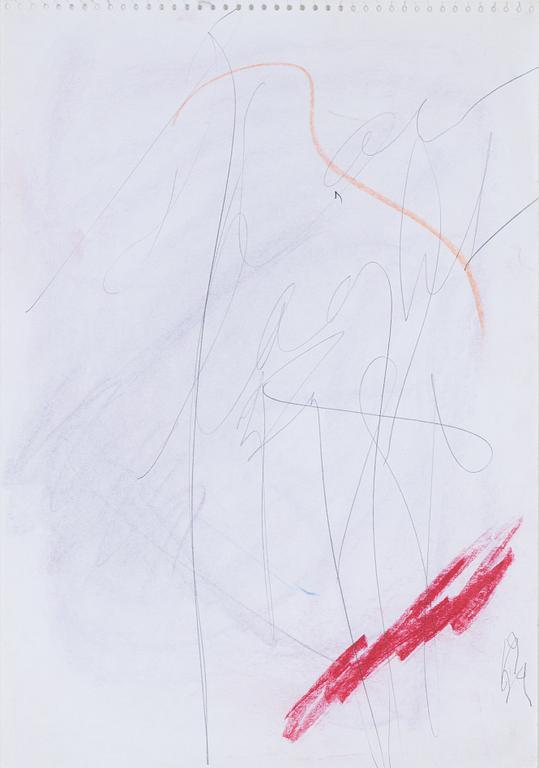 Eddie Figge, mixed media on paper, signed and dated -99.