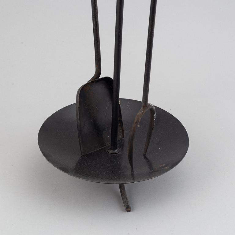 Gunnar Ander, a fireplace stand of three parts, Ystad Metall.