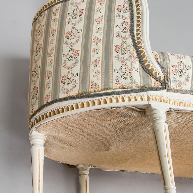 A Gustavian style sofa, probably Western Sweden, late 18th century.